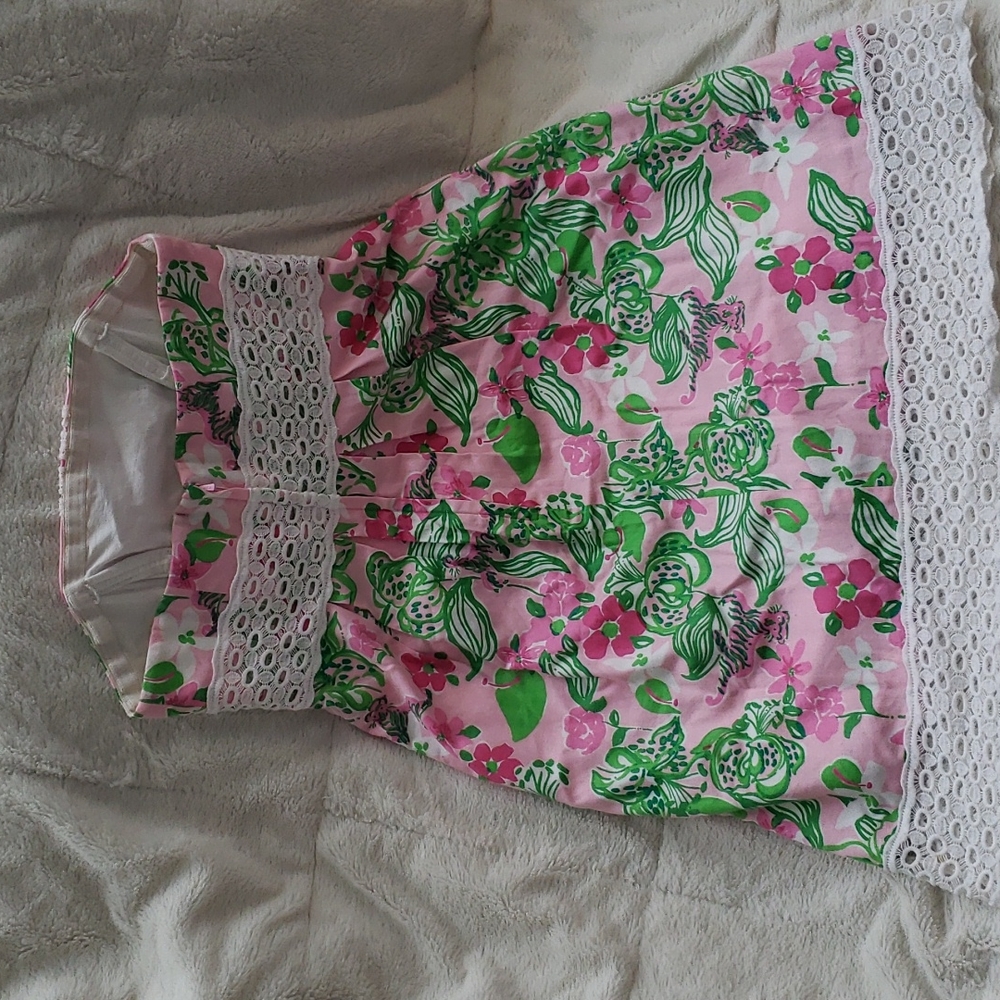 Lily Pulitzer Strapless Lace Tiger Floral Dress - Picture 14 of 14